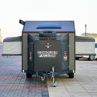 Nouvelle caravane de remorque de camping-car familiale légère avec douche pour les voyages sur autoroute et le camping utilisés pour le traînage de voiture