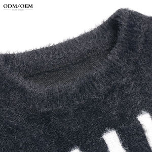 เสื้อสเวตเตอร์ขนแพะผู้ชาย รุ่น GL MY25181 แบรนด์ Custom LOGO แขนยาว คอกลม ถักนิตติ้ง ขนฟู สำหรับฤดูหนาว - Product Image 5