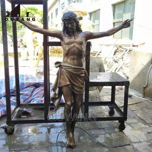 Escultura de Jesús Crucificado en la Cruz de Metal Bronce para Decoración de Iglesias Religiosas Occidentales QUYANG BSA-3202, Tamaño Personalizado - Product Image 5