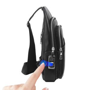 Bolso Bandolera Inteligente Impermeable de Cuero Genuino, Estilo Ejecutivo, Antirrobo, para Viajes, con Huella Dactilar - Product Image 4
