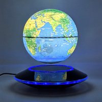 Lampe de carte du monde flottante innovante 20cm Globe à lévitation magnétique Lumière LED Contrôle tactile ABS Plug-In pour le salon Moyen