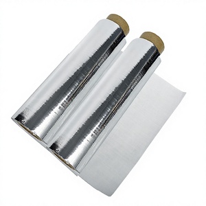 Heat-Reflective Metallic Woven Fabric Roll Glossy Surface Flexible Connector Hermetic <b>Waterproofing</b> for Warehouse Insulation - Product Image 1