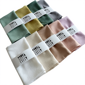 Serviette de cuisine en lin <span class=keywords><strong>et</strong></span> coton de couleur unie, douce <span class=keywords><strong>et</strong></span> absorbante, carrée, pour mariage occidental, serviette décorative - Product Image 1