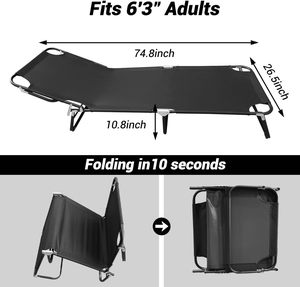 เตียงพับสำหรับผู้ใหญ่ โครงเหล็กอัลลอย รับน้ำหนักได้ 220 ปอนด์ พร้อมที่นอน พกพาสะดวก ใช้ได้ทั้งในบ้าน/นอกบ้าน/ที่บ้าน/เดินทาง - Product Image 3