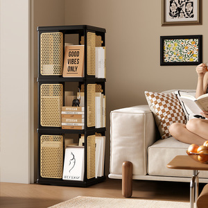 Vintage Style Rotating Bookshelf 5 Tier 360 Degree Floor Standing Bookcase For Living Room Storage Rack - Product Image 3