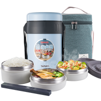 2.0L avec 3 Couches double paroi petites boîtes isotherme acier inoxydable tiffin lunch box vide alimentaire conteneur