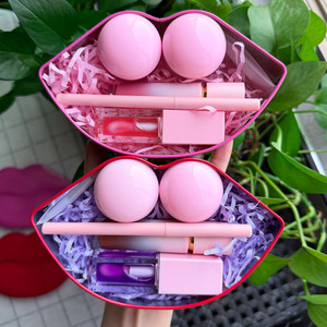 Kit Trucco Labbra in Confezione Regalo, Logo Personalizzato, <span class=keywords><strong>Set</strong></span> 5 Pezzi con Olio Labbra, Matita, Scrub, Maschera e Rossetto Liquido - Product Image 4