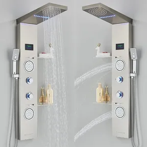 Offre Spéciale panneau de douche de salle de bain panneau de douche de salle de bain cascade pluie douche robinet ensemble pour Spa