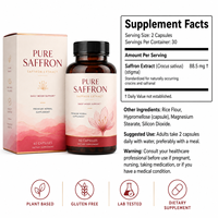 Extracto de Azafrán Crocus Sativus en Cápsulas de 88.5mg, Apoyo para el Estado de Ánimo, Salud Ocular y Ayuda para Dormir, Suplemento Herbal Natural, Venta al Por Mayor de Fábrica