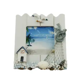 Akdeniz tarzı plaj ahşap çerçeve yaratıcı öğrenci hediye el sanatları asılı duvar ev dekorasyonu süs ile