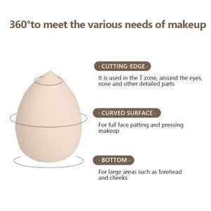 Biểu Tượng Tùy Chỉnh 100% Vegan Siêu Mềm <span class=keywords><strong>Latex</strong></span> Miễn Phí Vẻ Đẹp Bọt biển Khỏa Thân Trang Điểm Màu Trắng Bọt biển Cho Nền Tảng Trên Khuôn Mặt - Product Image 3