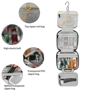 Bolsa de Aseo de Gran Capacidad, Plegable en Cuatro Partes, Personalizable <span class=keywords><strong>con</strong></span> Logotipo, Bolsa de Aseo Colgante de Viaje <span class=keywords><strong>para</strong></span> Mujer - Product Image 5