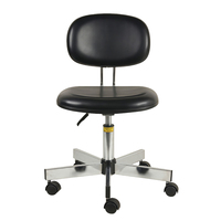Fauteuil médical mobile YFHS-C09 à hauteur réglable avec dossier, pour médecins et infirmières, noir