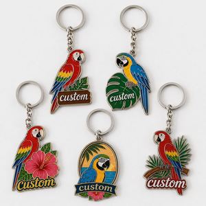 Llaveros Personalizados al por Mayor de Alta Calidad, Colgantes de Loro Coloridos, Cadenas, Recuerdos de Viaje Tropicales, Anillos Decorativos para Llaves - Product Image 1