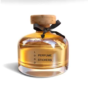 Özel kabartmalı ambalaj etiketleri baskı logosu altın folyo damgalama doku etiket için parfüm cam şişe