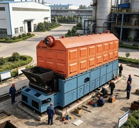Chaudière à vapeur industrielle à tubes d'eau, alimentée en biomasse (granulés de bois, bagasse), à alimentation manuelle, haute efficacité, 4t/h-50t/h