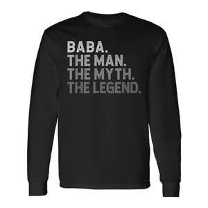 T-shirt à manches longues Baba The Man The Myth The Legend, unisexe, col rond, cadeau pour réunion de famille pour adultes - Product Image 1