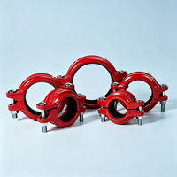 Raccord en T rainuré en fonte ductile, peint en rouge, homologué UL FM, pour conduite d'incendie de complexe commercial – Approvisionnement direct usine