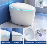 Toilette intelligente automatique avec bouclier en mousse, couvercle automatique, télécommande, chauffage instantané et chasse d'eau par siphon