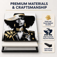 Asli baru tiba indah mode Modern Glitter Pop seni kanvas Poster berbingkai dekorasi seni dinding lukisan wanita dengan Foil emas