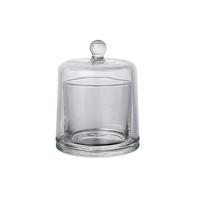 Bougeoir en verre transparent élégant avec couvercle en verre de luxe Décoration de la maison de luxe Bougeoir de Noël