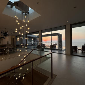 现代36灯吊灯，带G4发光二极管灯泡方形水晶球悬挂婚礼装饰楼梯照明 - Product Image 6