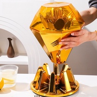 Ensemble de couverts à finition miroir, doré chromé, avec fourchettes, cuillères, couteaux et couvercles facettés, pour hôtels, vente en gros, OEM