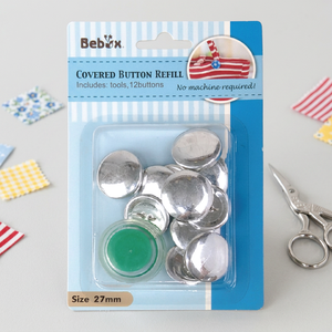 Kit de boutons recouverts DIY, style tige de 27 mm, boutons ronds sans nickel, certifiés REACH pour l'artisanat - Product Image 1