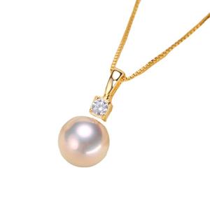 Collier pendentif en argent S925 pour femmes, accessoires en perles DIY avec support vide, diamant unique et perles de 8-10 mm, modèle 3139 - Product Image 3