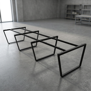 SFTC123 - Banco Modular de Hierro de Estilo Industrial para 6 Personas, Independiente, 25x50, con Patas en Forma de L de Equilibrio para Montaje - Product Image 2