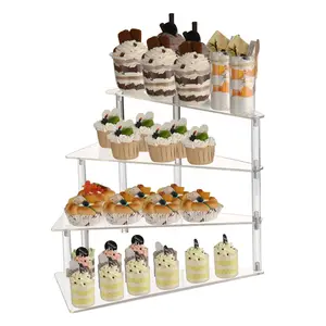 Présentoir en acrylique pour les petits gâteaux, présentoir transparent à 4 niveaux pour les Figurines Pop, les desserts, les Figurines S