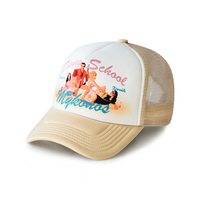Casquette de baseball respirante à 5 panneaux avec logo personnalisé en mousse, dos en maille et fermeture snapback, bicolore, idéale pour les cadeaux d'entreprise