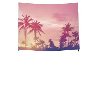 Polyester Peach Skin Machine Washable Seascape Tapestry Ocean Art Decoration Hanging Tapestry