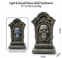 Grandes décorations de pierres tombales électriques à capteur infrarouge pour Halloween, accessoires effrayants pour la décoration de maisons hantées, de parcs d'attractions et de lieux événementiels