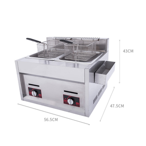 Friggitrice a Gas Commerciale a Doppia Vasca 6L+6L con Doppio Termostato e Accensione a Impulsi per Ristoranti, Cucine e Food Truck - Product Image 5