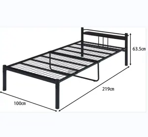 日本热卖卧室高品质金属床难民床，带可拆卸涂层