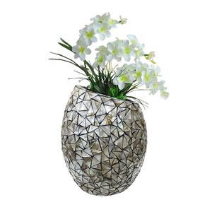 Maceta de jarrón moderna de fibra de vidrio con carcasa dura marrón triangular de estilo europeo para decoración del hogar de lujo - Product Image 1