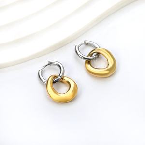 Pendientes de Aro Dobles Grandes y Pequeños de Acero Inoxidable con Baño de Oro PVD de 18K, Joyería de Moda para Mujer - Product Image 6