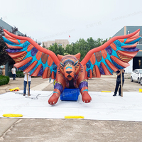 Tigre gonflable de festival de 7m personnalisé avec des ailes mascotte de scène gonflable décorative pour l'événement flotteurs suspendus de défilé d'animaux de dessin animé