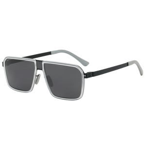 Gafas de sol cuadradas con montura grande Gafas de Sol de plástico y acero Gafas de sol polarizadas de moda <span class=keywords><strong>retro</strong></span> futuristas Uv400 - Product Image 2