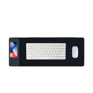 Custom Logo Black Mousepad Rubber Base Desk Pad XXL Computer Keyboard <b>Mat</b> Soft <b>Large</b> Gaming Mouse Pad with Wireless Charging - Product Image 1