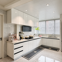 Cuisine Moderne Personnalisée : Système de Rangement Modulaire Minimaliste en Forme de L pour Projets Intérieurs d'Appartements et de Villas
