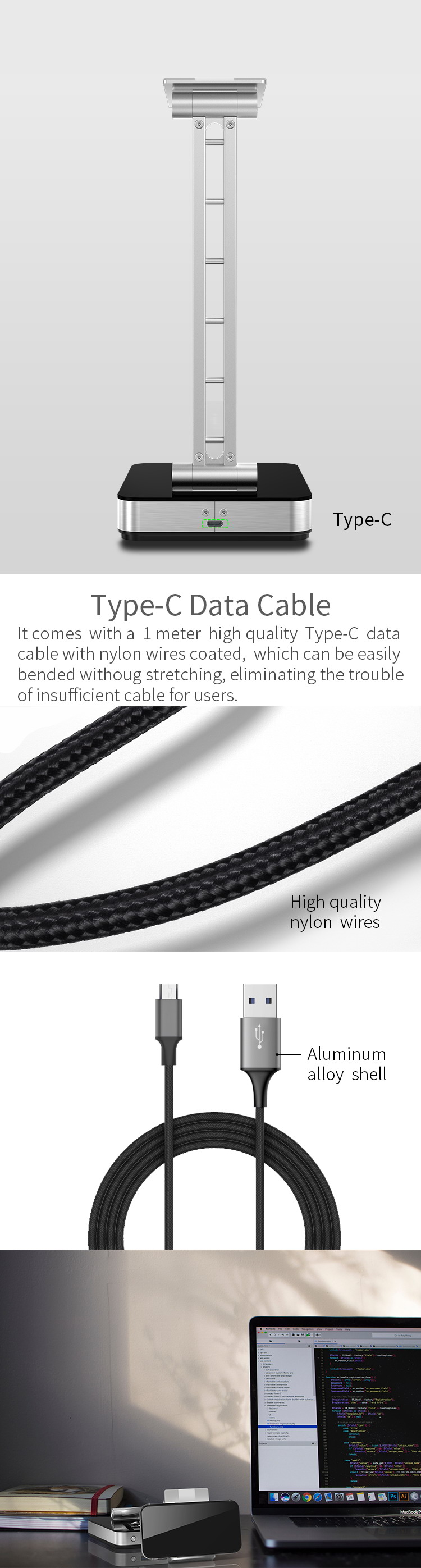 Headset Stand With RGB lights With 3 Ports Hub Headphone Holder Earphone Hanger Accessories for Desktop Gamer