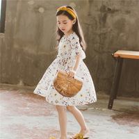 Vestidos de Verano Sexys de Algodón Floral Transpirable para Niñas Pequeñas