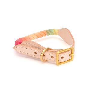 하이 퀄리티 중국 공급 업체 사치와 패션 맞춤형 디자이너 가죽 면 견인 면 애완 동물 개 목걸이 - Product Image 3