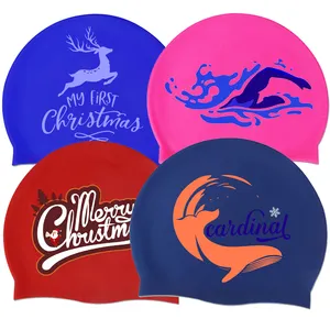 OEM printed suitable seamless hat silicone swim caps 2024 hot sell private label eco friendly 60g adult swimming cap