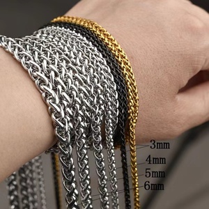Factory Custom Chain <b>Necklace</b> 316 Stainless Steel Gold Wheat Chain <b>for</b> <b>Men</b> - Product Image 1