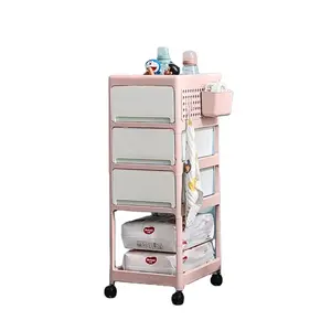 Customized Design 3 Tier Jewelry Organizer Storage Cart Trolley Household Storage Rack With Wheels And Handle