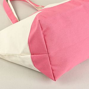 Multi-Color Canvas Tote <b>Bag</b> Set with Drawstring Pouch <b>Cream</b> Pink 2-Piece Shoulder <b>Bag</b> for Women Gift Shopping - Product Image 2