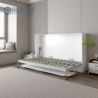 Lit escamotable multifonctionnel 135*200cm avec bureau Design moderne et espace de rangement Lit mural pour petits appartements et chambres à coucher